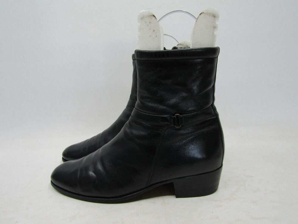 Bally Womens Size 7.5 M Black Leather Zip Ankle Fashion Boots